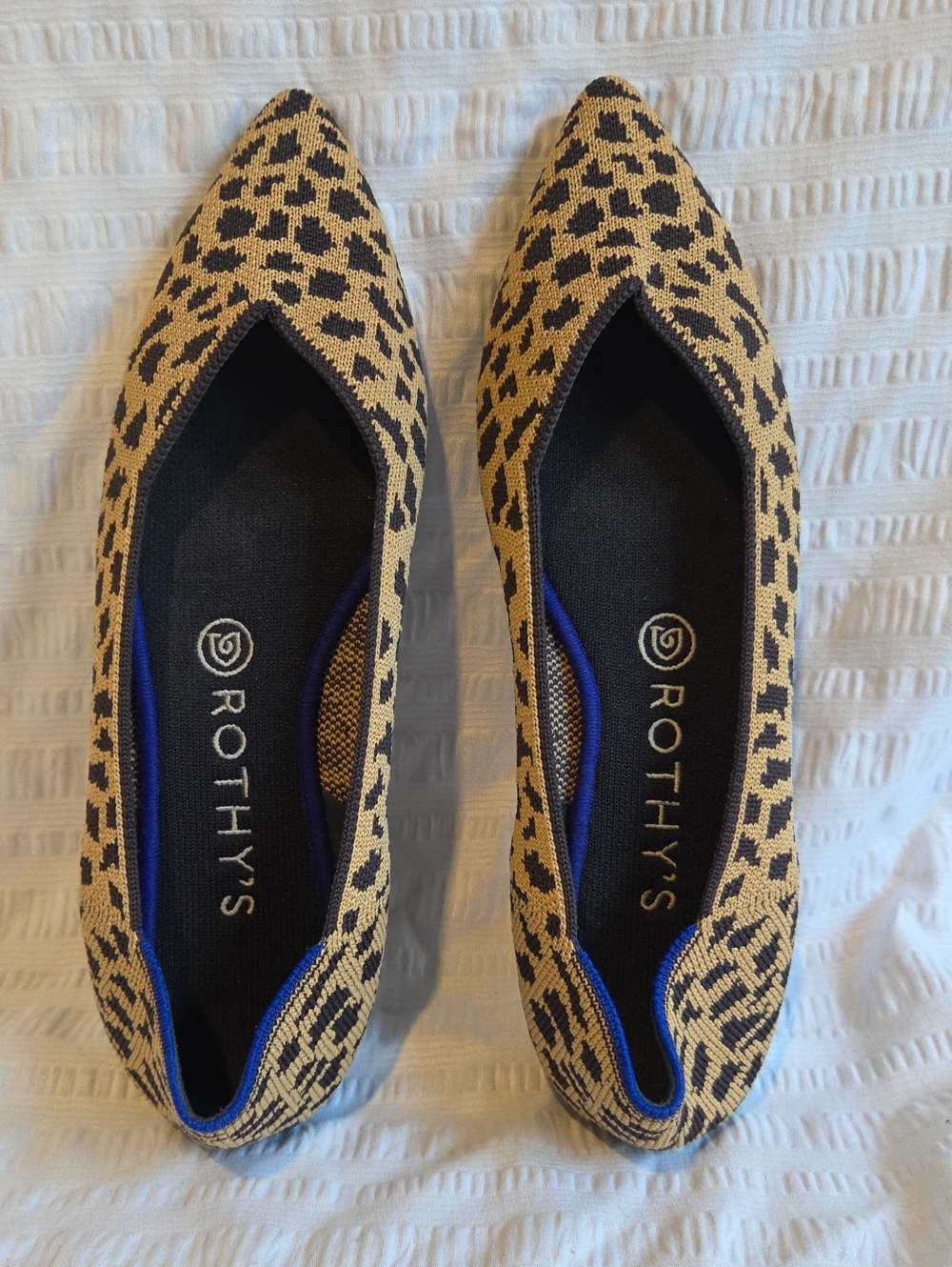 Rothy's Leopard-Print Pointed-Toe Flats - Tan & Black